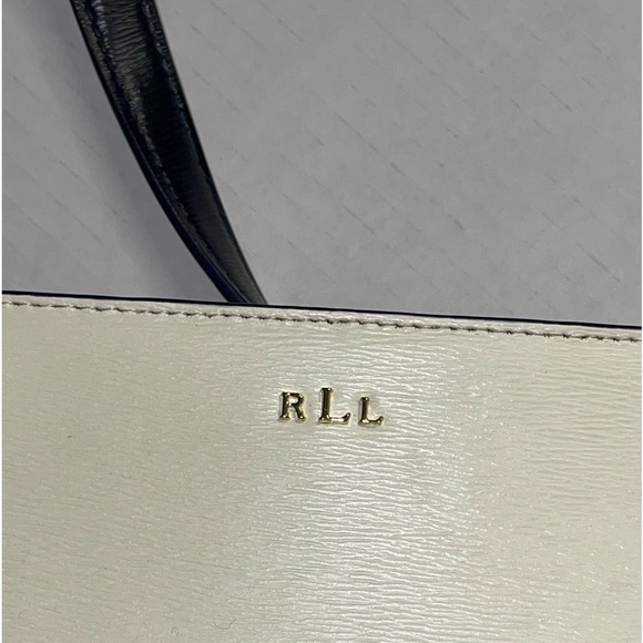 RALPH LAUREN WOMEN'S BAG cream and blue with zip closure at the top - Picture 10 of 15